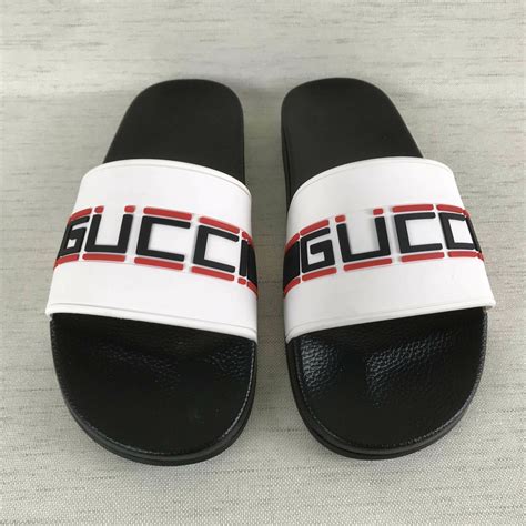 ciabatte gucci bianche|Gucci sandali slider.